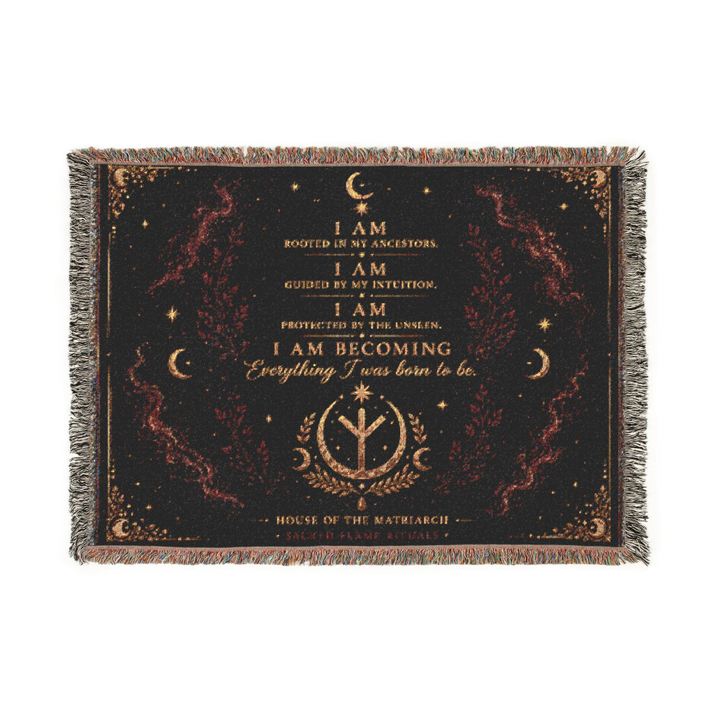 Woven Blanket — Mystical Crescent Tree Tapestry Throw